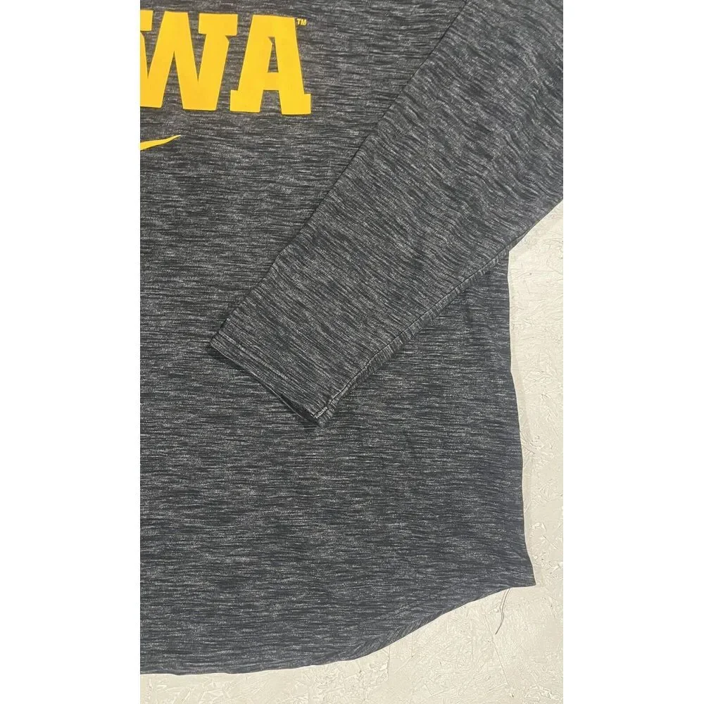 Iowa Hawkeyes Womens Shirt Nike XL Heather Gray Long Sleeve Dri-Fit Logo - Picture 2 of 9